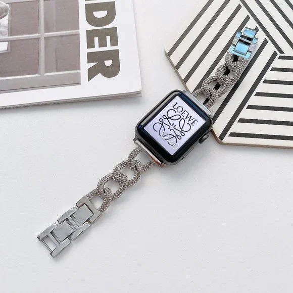 NEW Strap Chain Stainless Band For Apple Watch - Sliver - Picture 2 of 5